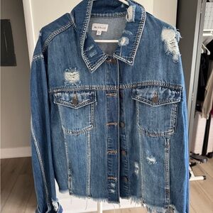 Cello Distressed Blue Denim Jacket